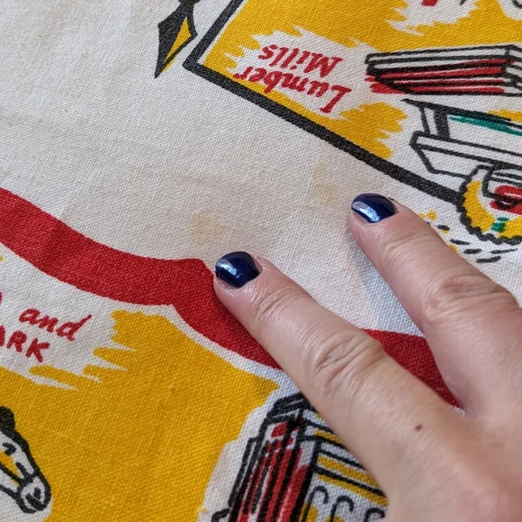 1950's VINTAGE CALIFORNIA souvenir TABLECLOTH 50's